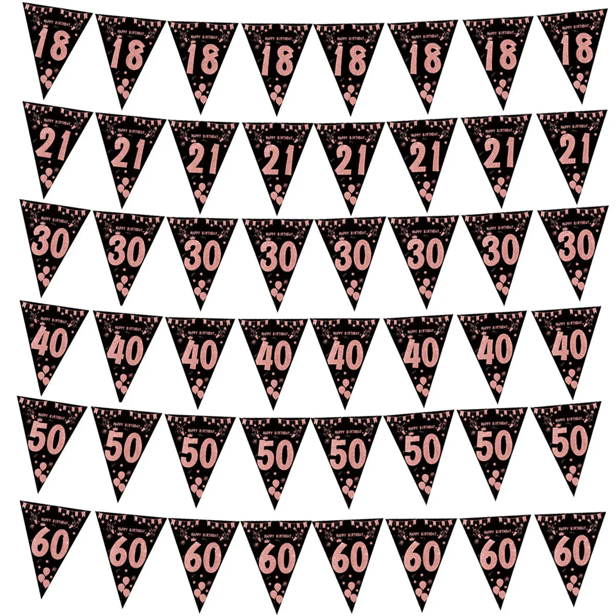 Roségold 18 30 40 50 60 Jahre alles Gute zum Geburtstag Banner Streamer Party Kulissen Dekoration Erwachsene Geburtstag Anniversaire 30. Flaggen
