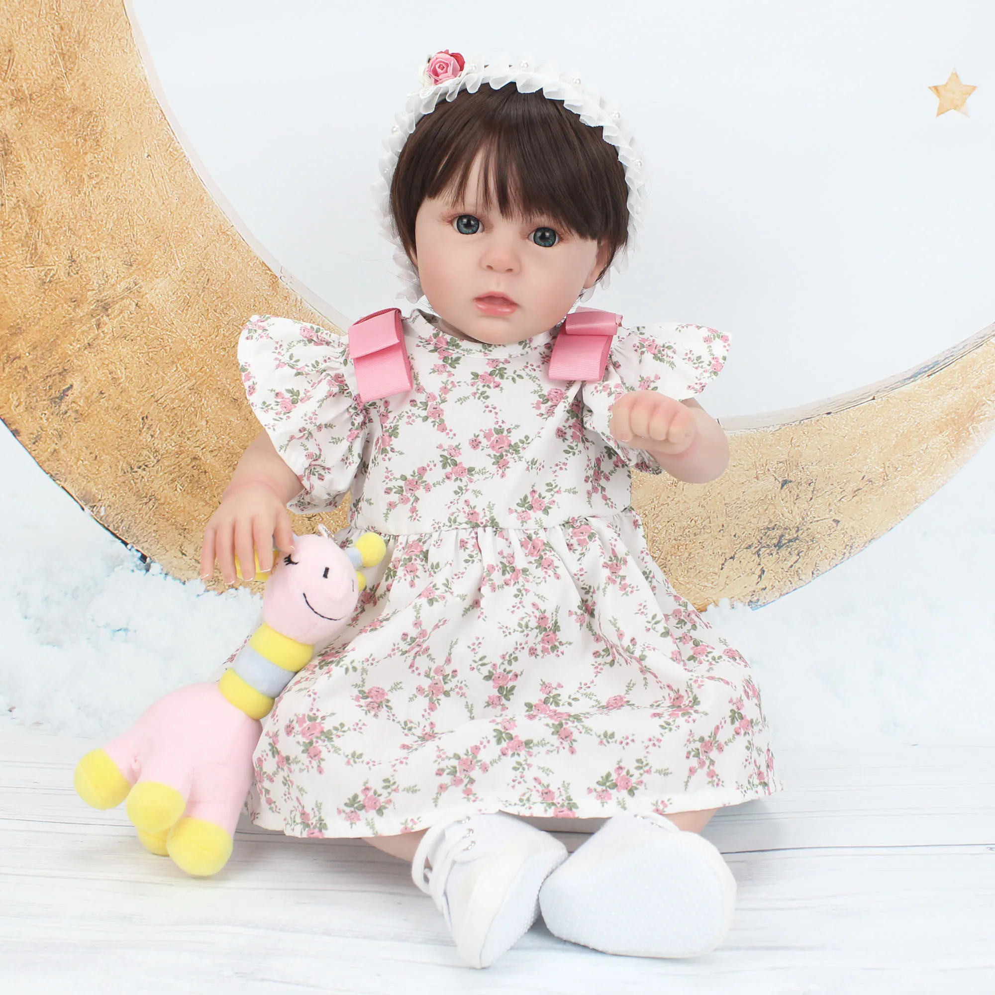 Bebe Reborn Dolls 50 CM morbido Silicone Toddler Girl Toy Realistic Newborn Baby Princess with Cloth Body Realistic ike