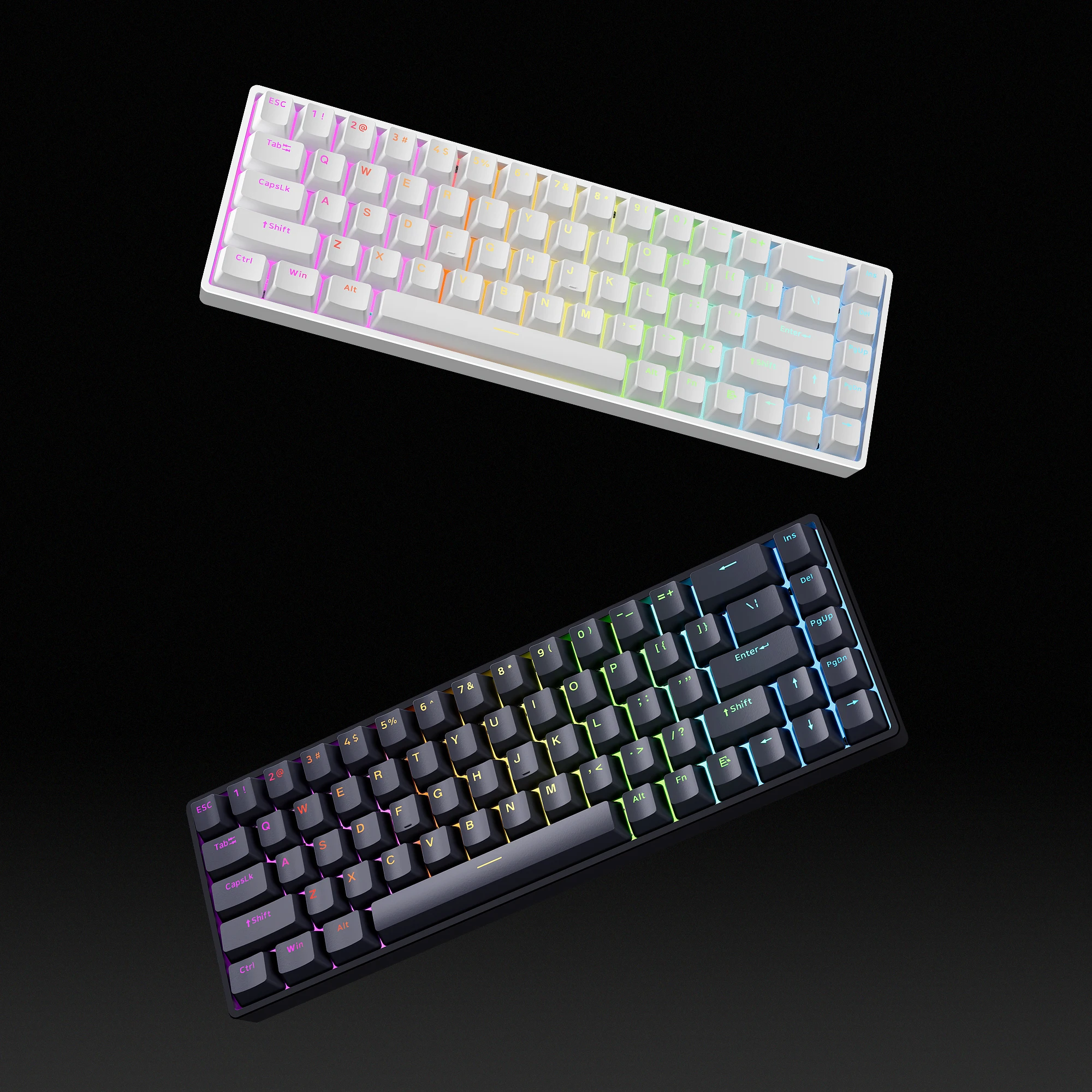 SKYLOONG GK68 He Teclado magnético com fio Teclado para jogos para PC Gateron RT0.02 RGB Backlight 8000Hz Taxa de pesquisa OEM PBT caracteres translúcidos