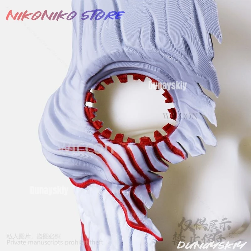 أنيمي Dandadan Aira Shiratori تأثيري ثلاثية الأبعاد قناع نصف أقنعة الوجه خوذة الإرهاب الرعب هالوين الدعامة كوس