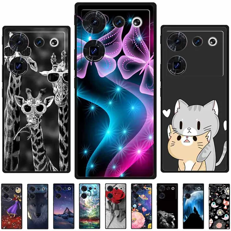 Luxury Soft Cover for ZTE Nubia Z50 Ultra Case TPU Tiger Cat Printed Cases for Nubia Z50Ultra Cover NX712J Protection Shells