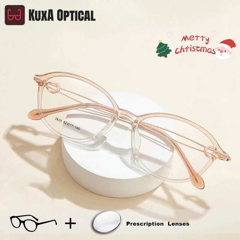 

KUXA TR90 титановые оптические очки в оправе женские рецепты линзы по рецепту Vision правильная близорукость очки для чтения LIGHTWEIGHT