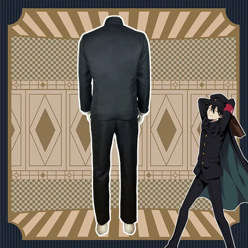 Anime Bungo Stray Dogs Edogawa Rampo Costume Cosplay mantello nero giacca pantaloni Detective uniforme vestito Halloween vestiti di natale