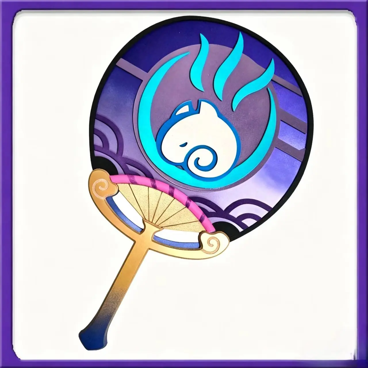 Game iCoser Genshin Impact Yumemizuki Mizuki Cosplay Fan Purple Circular Fan Game Prop Natlan Halloween Party Gifts Props