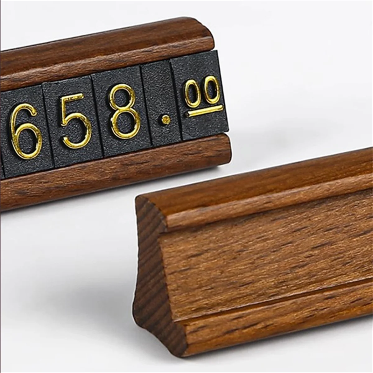 

ABLK 10 Sets/Box Mini Wood Combined Number Price Cube Tag Jewelry Adjustable Number Pricing Label Sign Holder Card Stand B