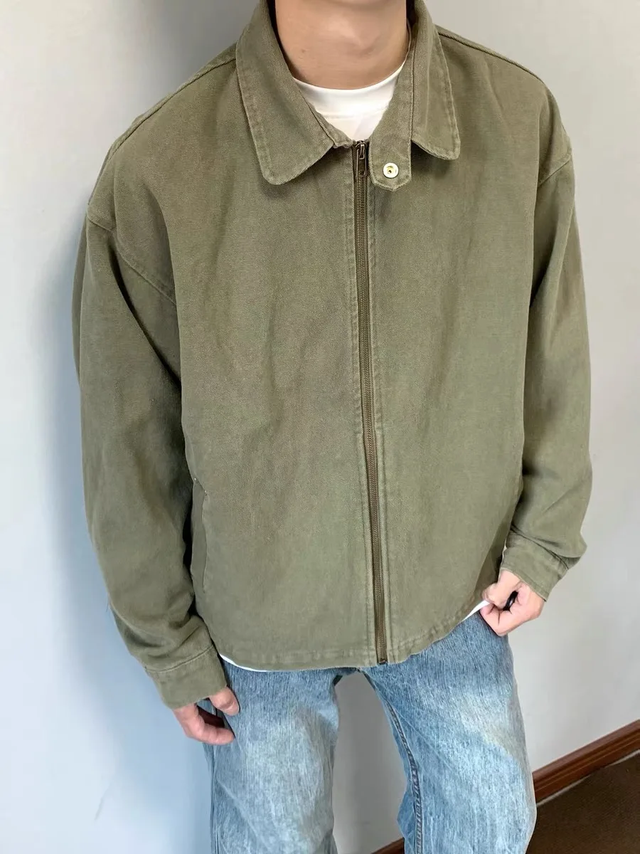 

Ретро американский воротник Harington Jaet Мужская универсальная широкая верхняя одежда свободного покроя молодежная летняя молния