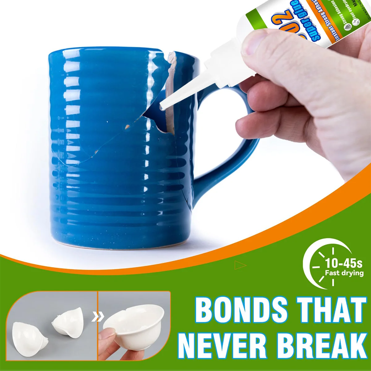 JXVX 20g Colla ad asciugatura rapida 502 Super Colla Adesivo cianoacrilato Forte legame per gomma Ceramica Strumento di colla di riparazione extra forte