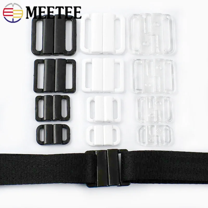 10/30Sets 10/15/20/25mm Plastic Buckle Resin Front Closure Adjustor Snap Button Bikini Underwear Clothes Clasp Sewing Accessory