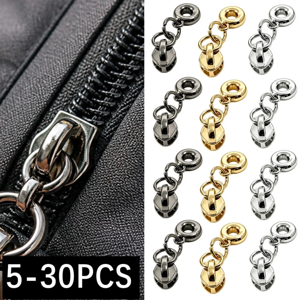 5/30Pcs 3# Zipper Slider for Nylon Zips Bag Replacement Zip Puller Cursors Repair Zippers Head Clothes Sewing Accessories