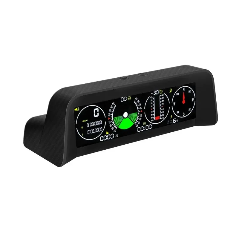 Slope Meter Inclinometer Car Altitude GPS Speedometer HUD Pitch Tilt Angle Protractor Clock Latitude Longitude Campass
