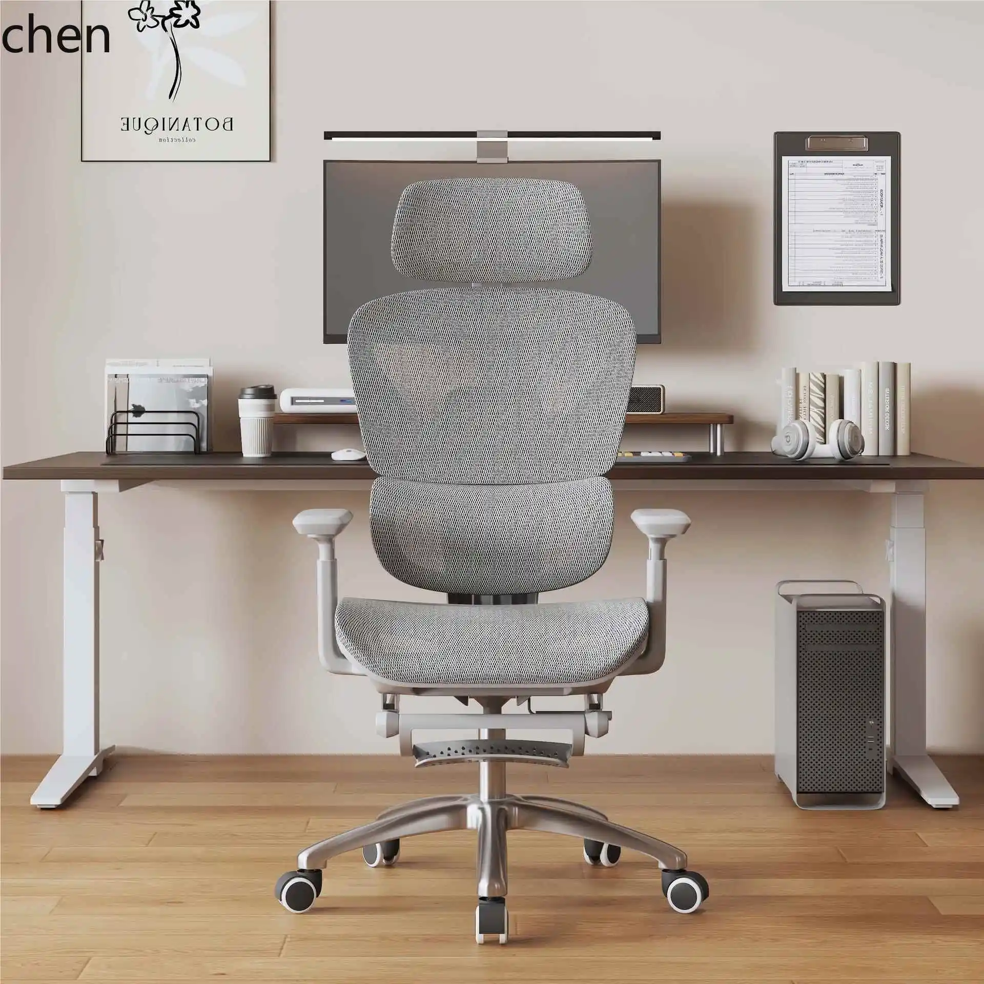 HT  Home Comfort Sedentary Computer Chair Lunch Break Chair Office Mesh Chair