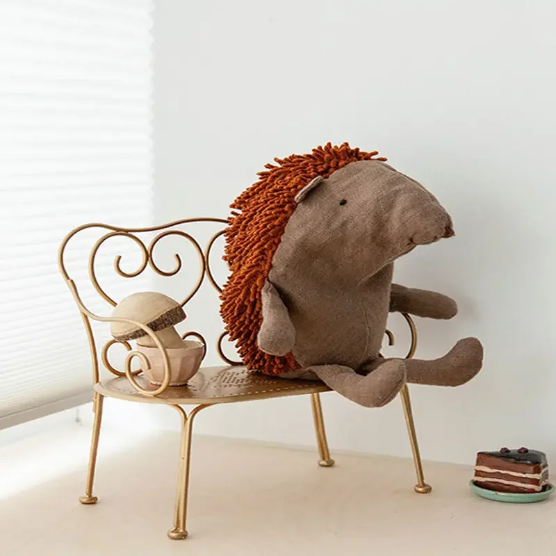 Erizo creativo nórdico de dibujos animados para niños, muñeca de lino suave, decoración del hogar, Animal de peluche, juguete de peluche