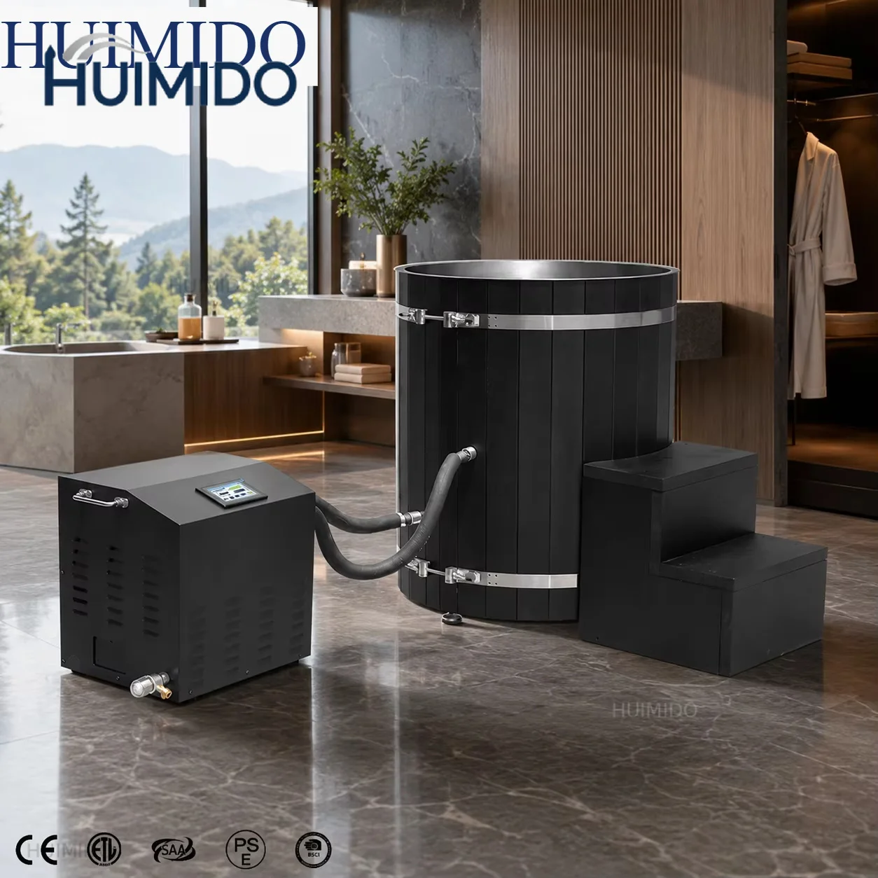 Commercial cold tub with cooler OEM ODM factory services family spas, gyms, sports recovery centers with custom logos
