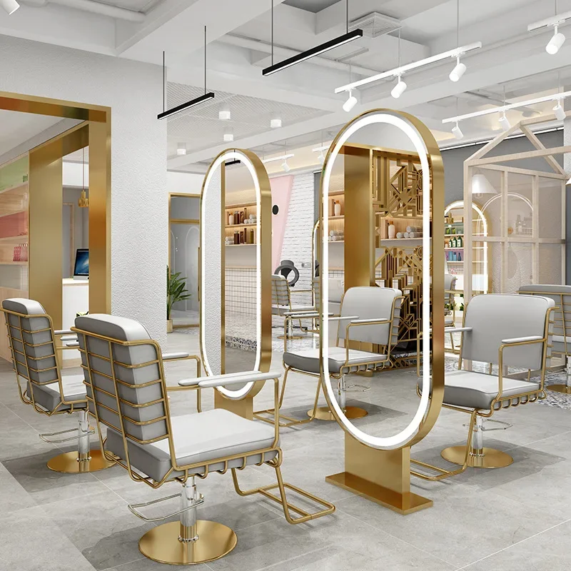 Barber shop mirror table, hair salon special perm and dyeing floor single-sided double-sided mirror table