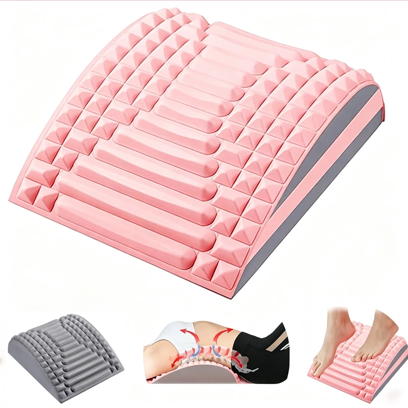 Back Stretcher Lumbar Support Device Neck Waist Muscle Relaxer Spine Corrector Back Opening Stretch Massage Tool for Pain Relief