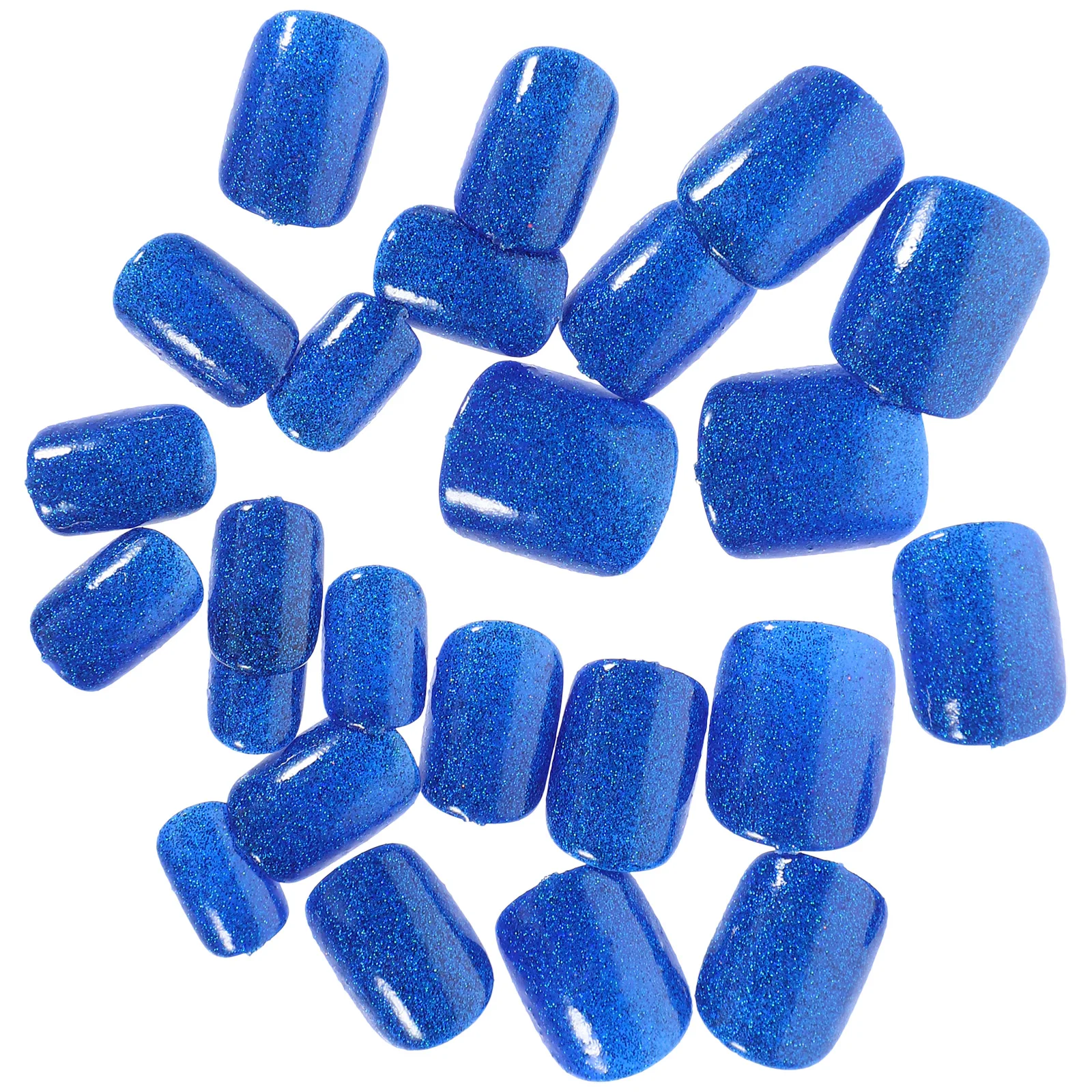 

24pcs Glitter Short Square Nail Tips For Nails Professional ABS Jelly Press On Stickers Nail Kit Short Nails Full