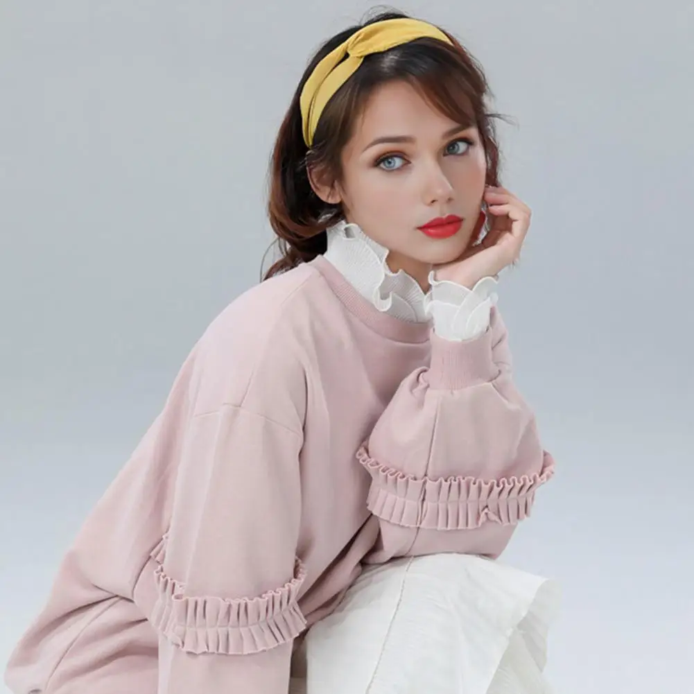 Kerah Palsu Wanita untuk Fashion, Kerah Palsu Berbahan Renda Jacquard, Tube Top dengan Kancing di Bagian Dada yang Dapat Disesuaikan, Warna Solid untuk Pakaian Formal