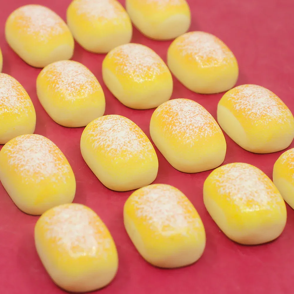 Kawaii Resin Mini 3D Butter Coconut Bread Figures for Crafts Flatbacks Miniature Flatback Cabochons Figurine Charms Material DIY