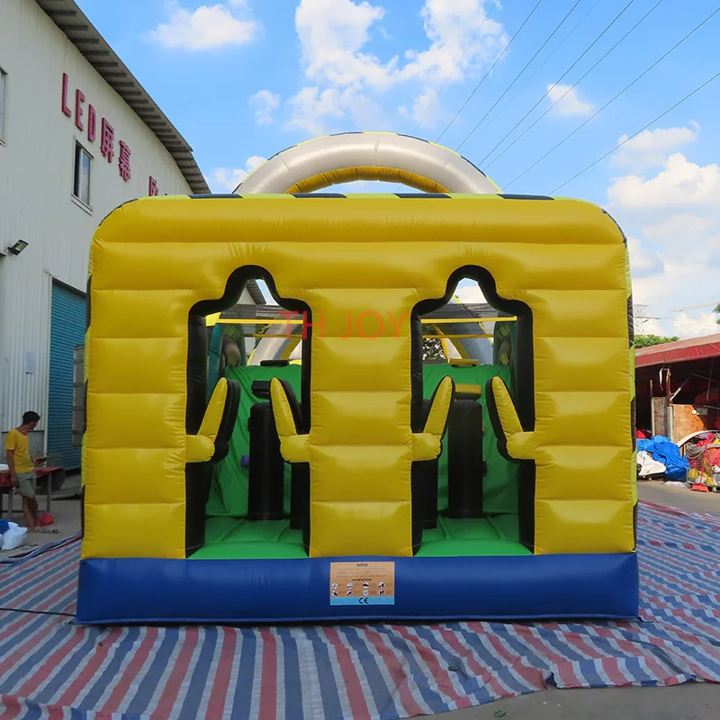 by ship to door, 16x4m Outdoor Inflatable Obstacle Course, Team Work Sport Games Inflatable Obstacle Course With bouncer Slide