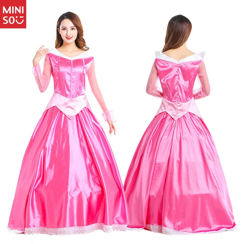 

Miniso Princess Long Dress for Adults, Sleeping Beauty & Mermaid Gown for Stage Performance