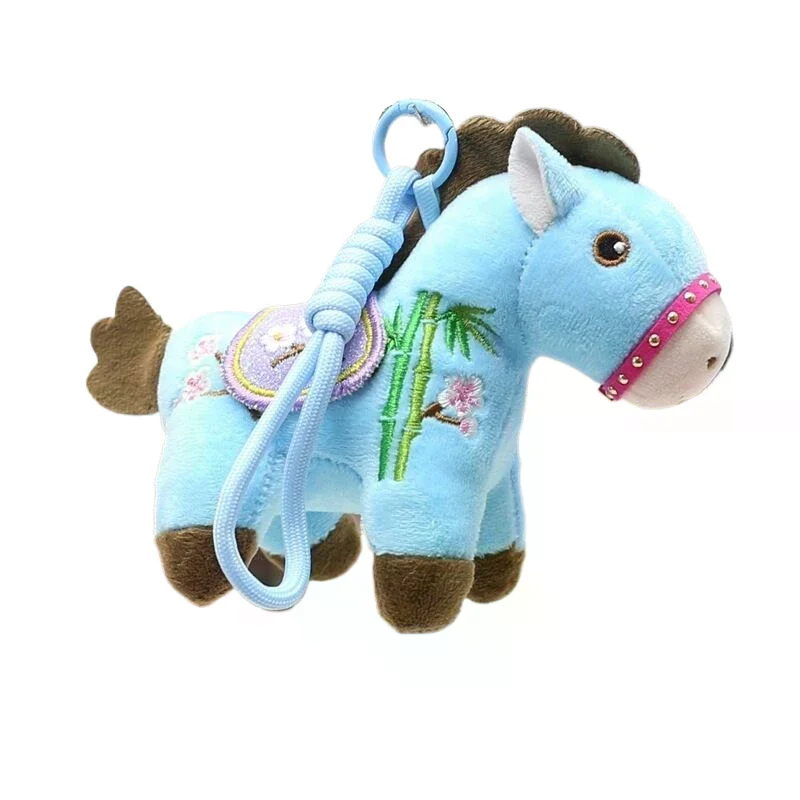 Piacevole portachiavi in peluche Pony; Regali portachiavi con ciondolo per bambola di pezza e borsa per studenti