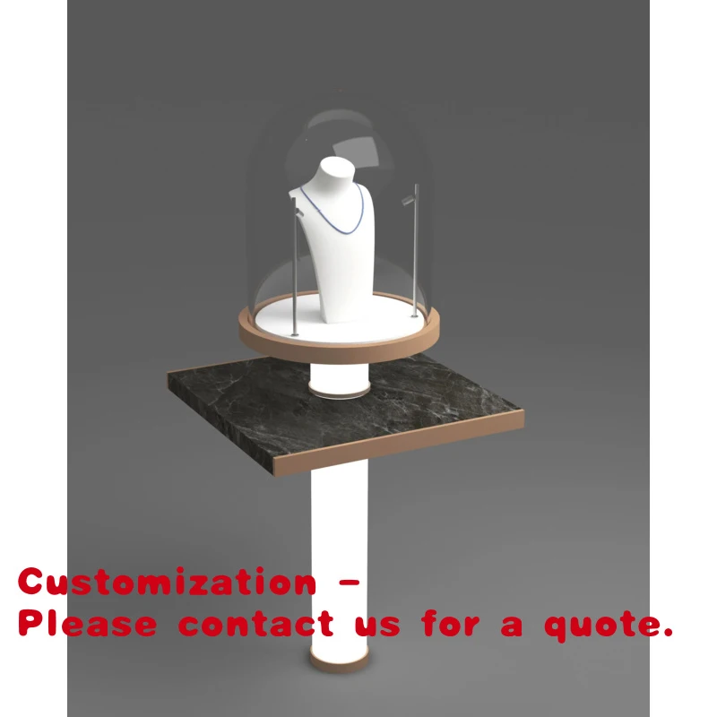 custom.Jewelry Display Showcase Cabinet Electroplated Stainless Tempered Glass LED Lighting Strip Custom Luxury Museum Exhibitio