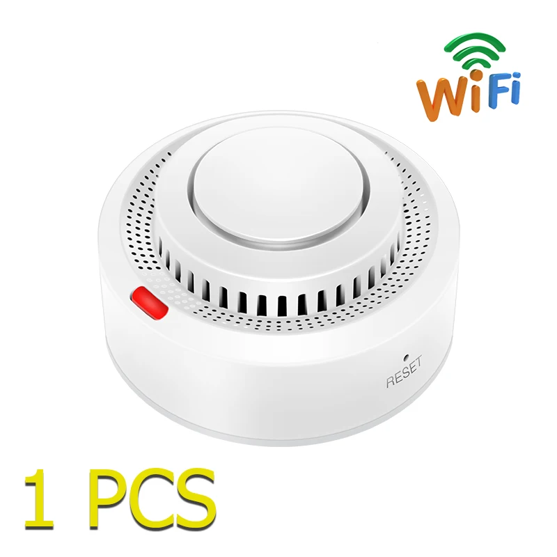 Tuya WiFi Smoke Detector Wireless Photoelectric Sensor Fire Alarm Home Kitchen Security System Smart Life App Alert Sound Alarm