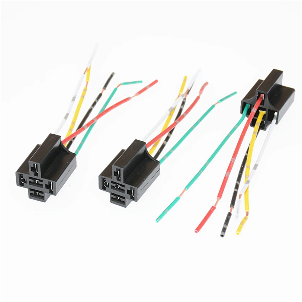 5/10/20Pcs 5 Pin Automotive Relay Socket Harness Connector Plug Bakelite Relay Base Seat for 12V 24V 4Pin 5Pin Auto Relay
