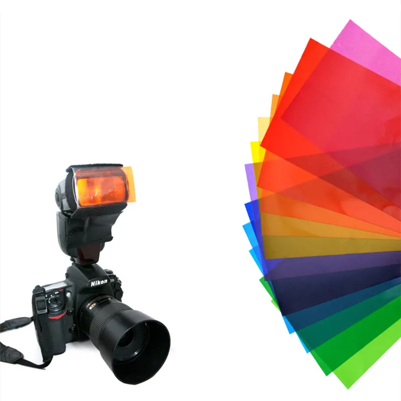 Color card for For yongnuo Color Gel Filter Flash Diffuser Soft Box 12colors/set Studio Flash Camera Diffuser