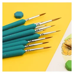 11Pcs/Set Hook Line Pen For Watercolor Oil Painting Extra Fine Soft Wolf Hair Hand Brush Gouache Acrylic Nail Art Drawing