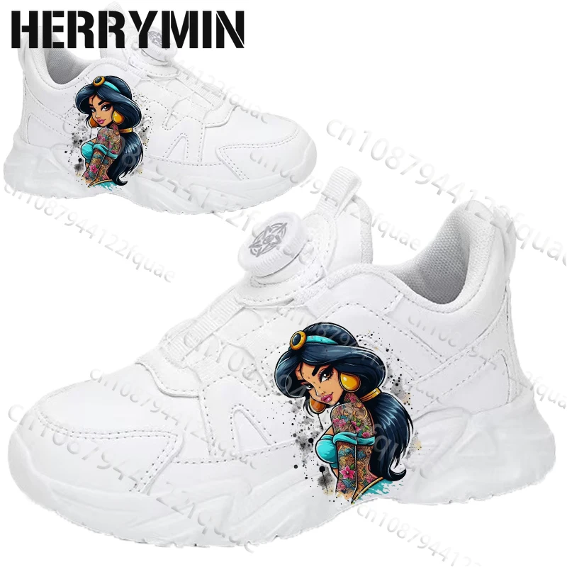 

Jasmine Ariel Princess Youth Student Leisure Sports White Shoes Girls Arch Support Thick Sole Series Wear Resistant Series Shoes