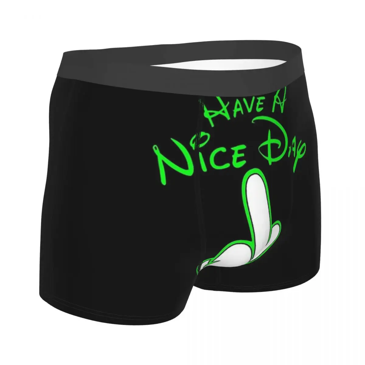 Have A Nice Day With Middle Finger 2 Design Funny Underpants Homme Panties Male Underwear Ventilate