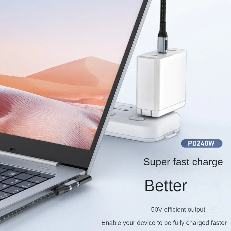 240 واط USB C موسع محول 90/180 درجة نوع C ذكر إلى أنثى موسع OTG 40Gbps محول البيانات السريع محول شحن محول