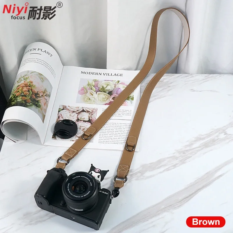 Camera Leather Shoulder Strap Suitable For Canon Fujifilm Nikon Sony Leica Pentax Panasonic SLR DSLR Mirrorless Camera