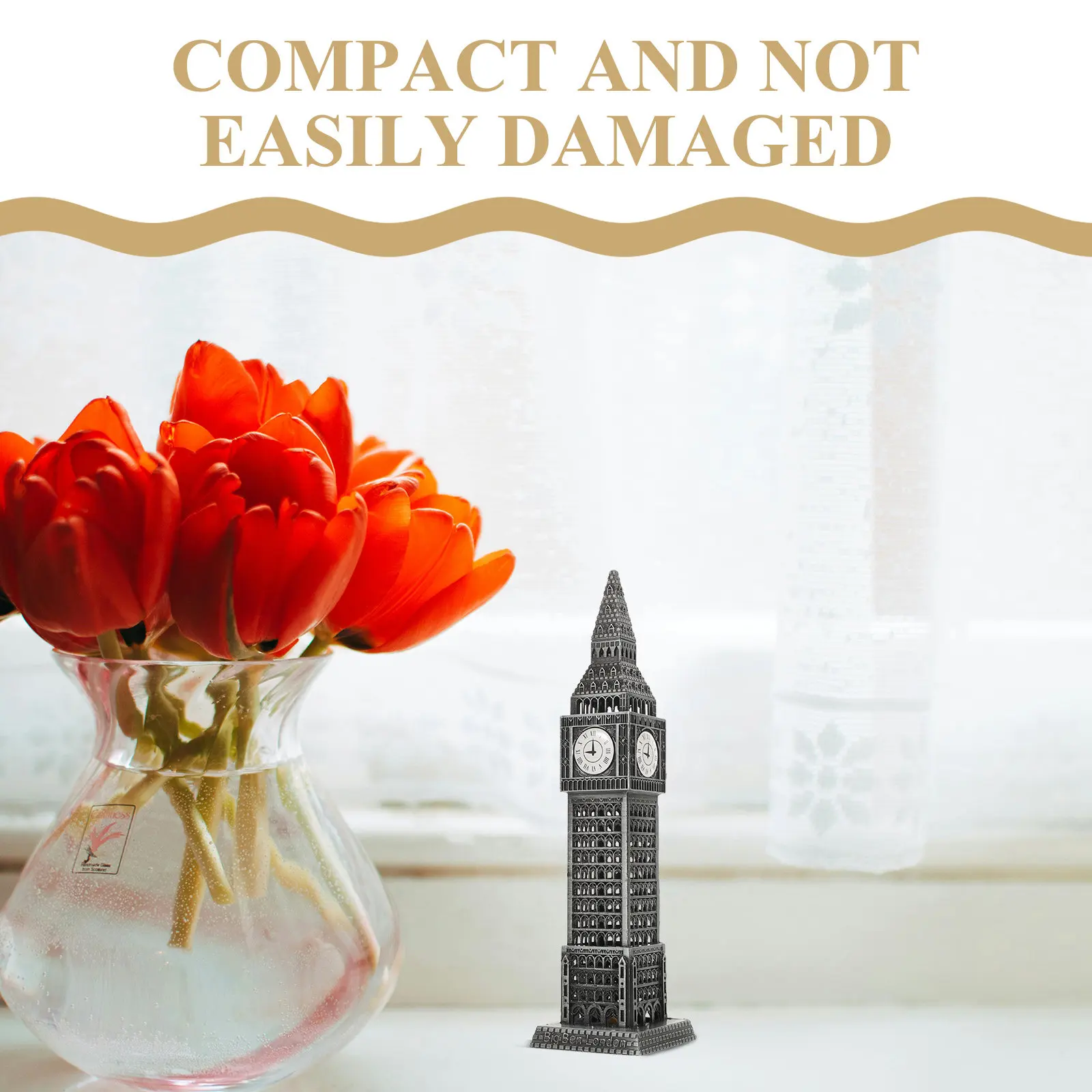 British Landmark Metal Table Clock Tower Vintage Design Decorative Clock Tower for Living Room Office Tabletop Uk Travel