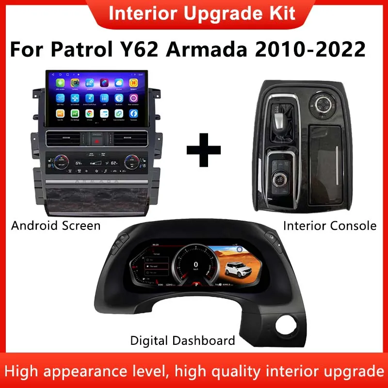 

Gear Shift Panel Android Car Radio GPS Navigation Touch Screen For Nissan Patrol Y62 Armada 2010-2022 Multimedia Player Carplay