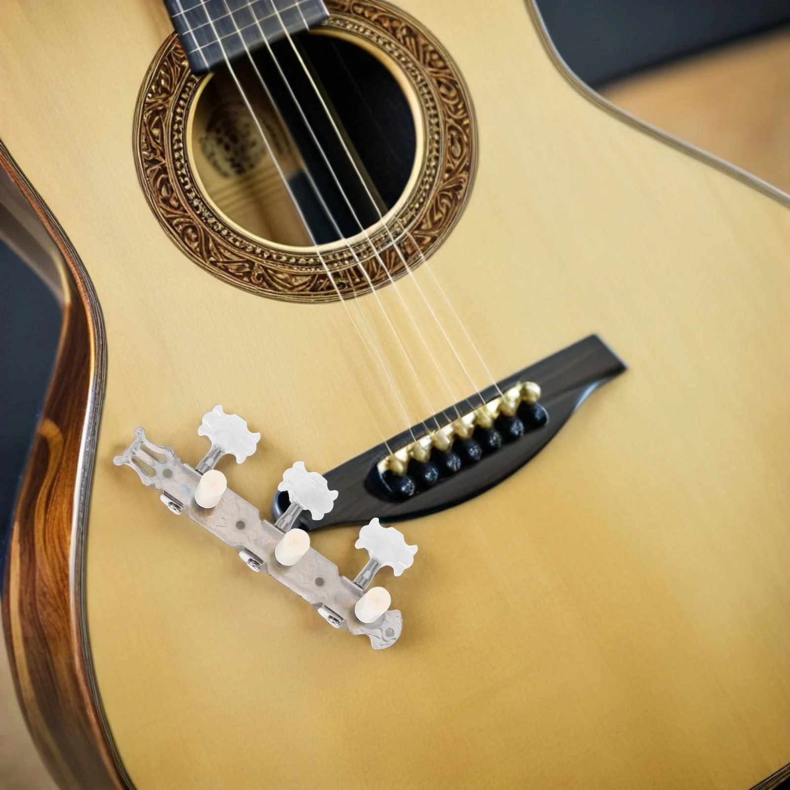 

1Pair Classical Guitar Tuning Pegs Metal Plastic 3 Left 3 Right Ergonomic Knobs Easy Adjust Acoustic Replacement