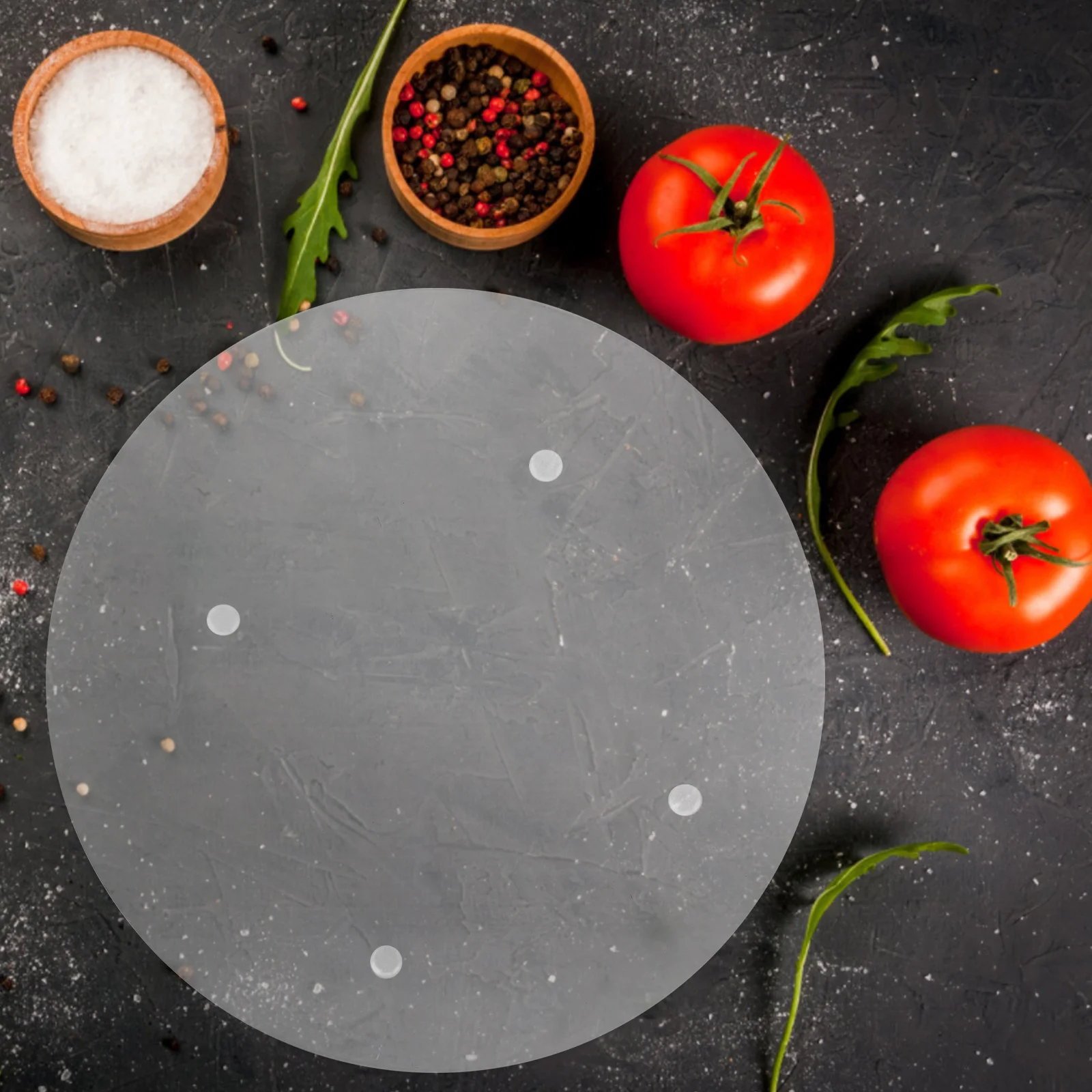 

Clear Acrylic Chopping Board Non-Slip Reusable Kitchen Cutting Board For Vegetables Meat Small Round Mats Household Camp