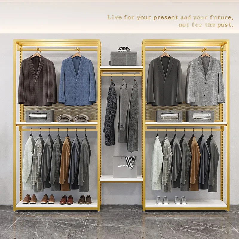 

OutdoorClothing Store Display Rack Floor-to-ceiling Shoe Store Shoe Rack Bag Display Store Special Shelf Men's Clothes Hangerlog