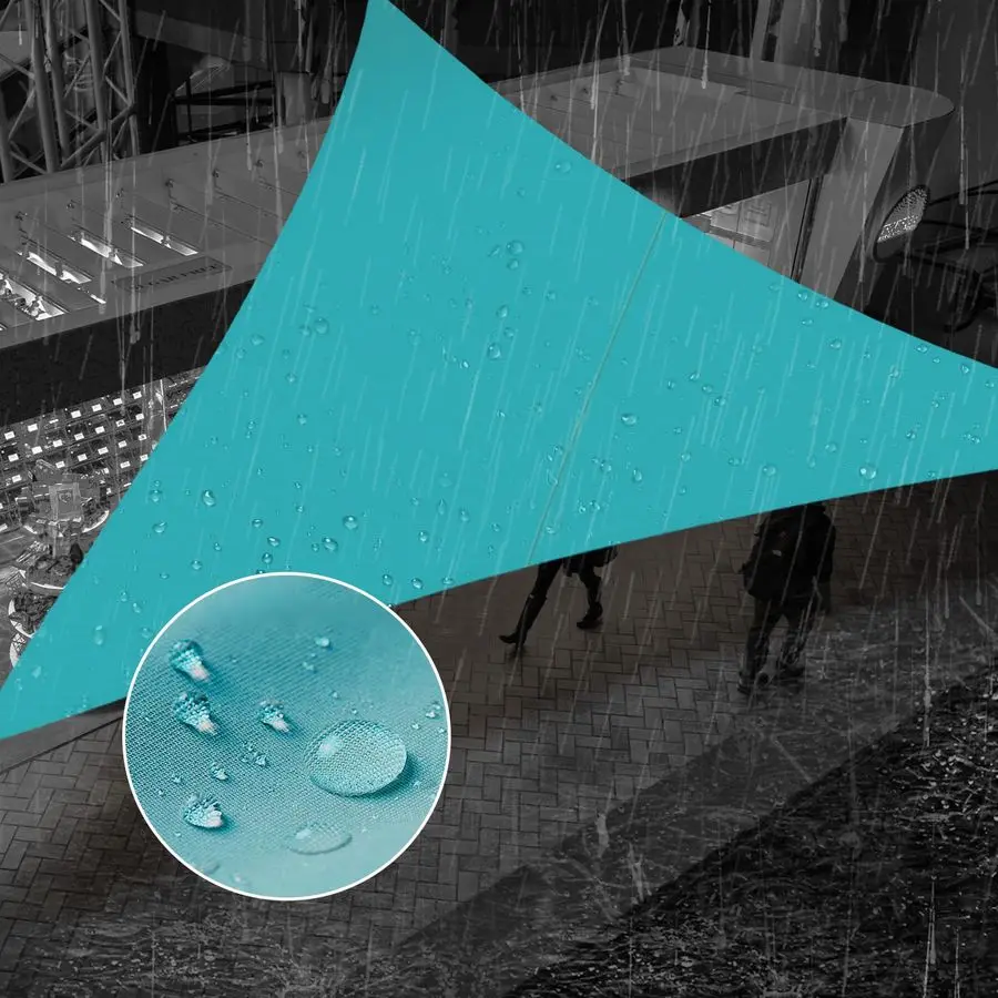 

Водонепроницаемый солнцезащитный тент 10 x 10 x 14 футов, бирюзовый, треугольный, с защитой от УФ-излучения, для заднего двора, патио, террасы, сада, улицы