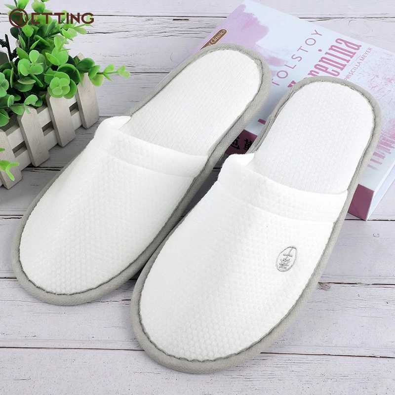 Solid Color White Hotel Room Light Non Slip Casual Home Disposable Slippers For Women 36,37,38,39,40,41