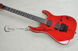 Red Electric Guitar RG Guitar Flamed Maple Top Mahogany Body Rosewood Fingerboard Tromolo Bridge Black Tuners HH Pickups