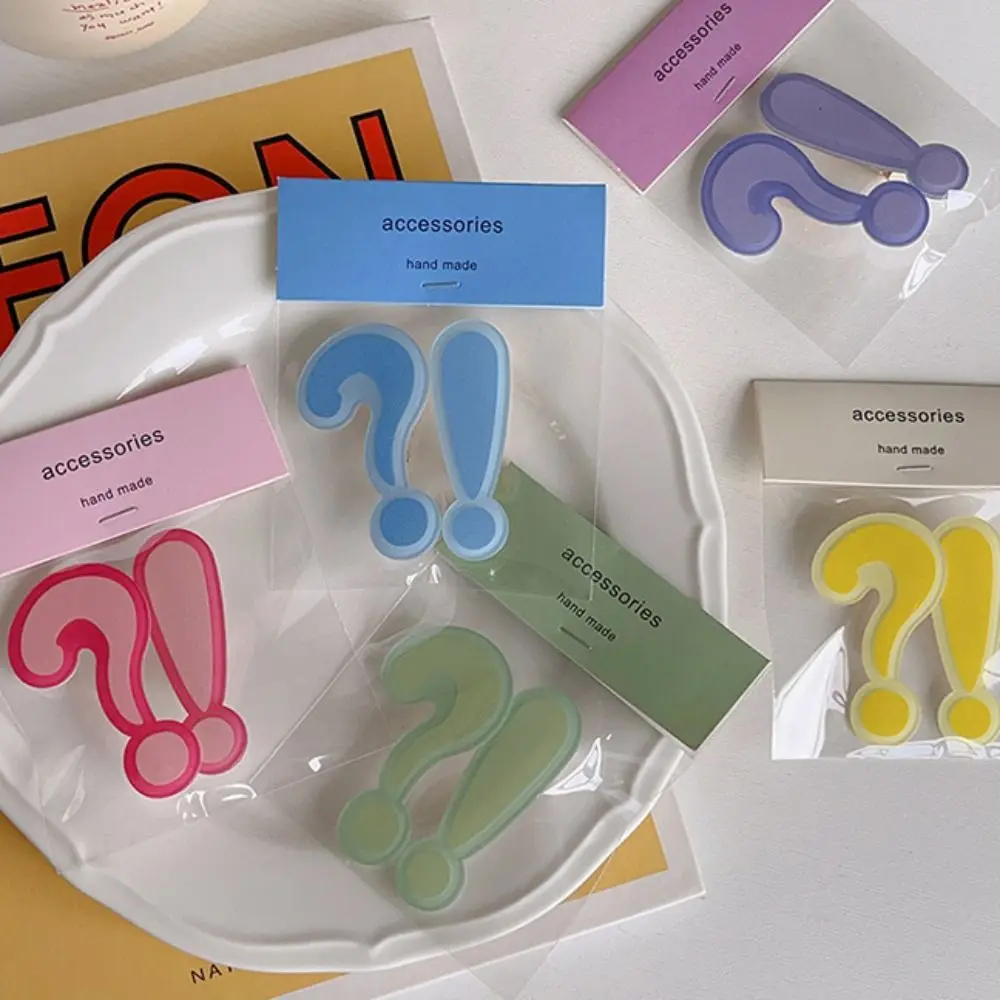 Personality Funny Question Mark Hair Clip Creative Hairpin Exclamation Mark Barrettes Acrylic Sweet Girls