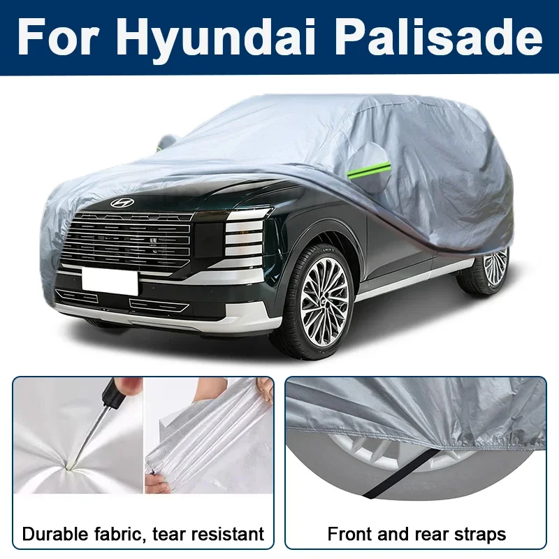 

Outdoor Full Car Cover For Hyundai Palisade with Reflective Strips Waterproof Snowproof Dustproof UV Protection Auto Accessories