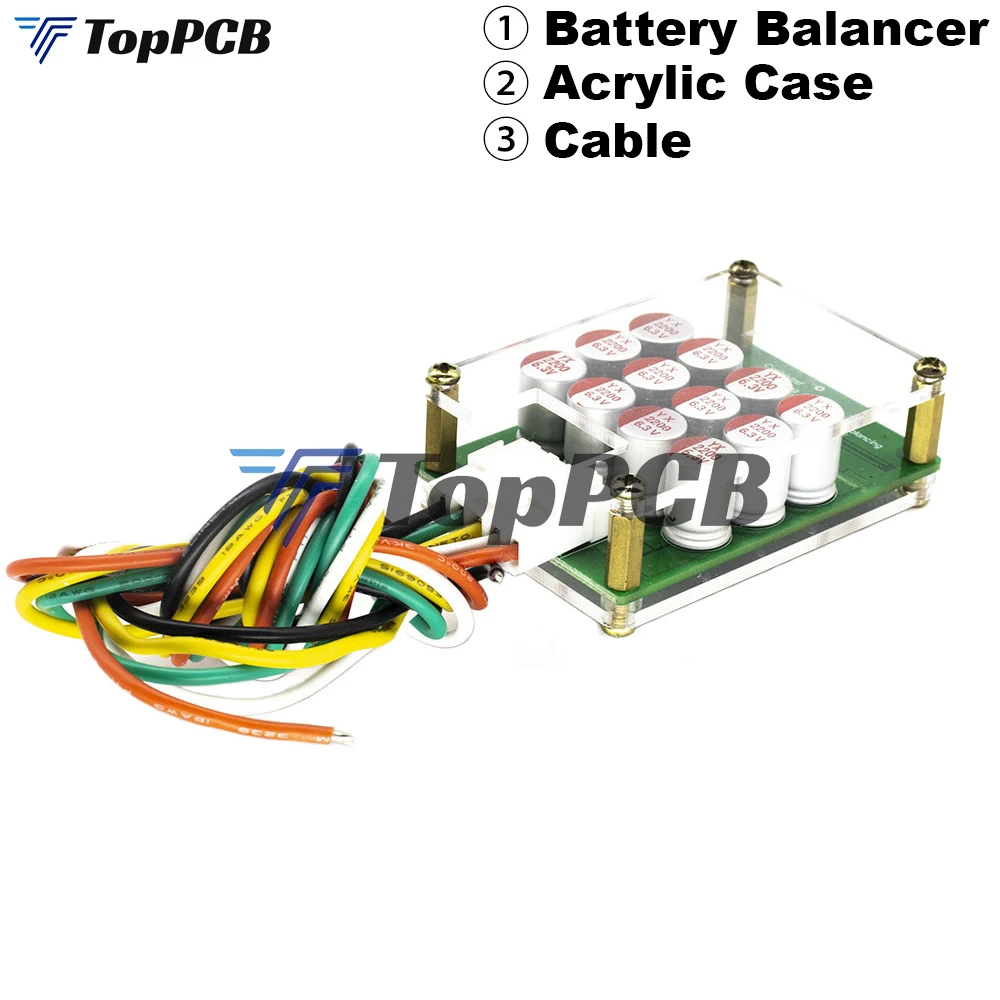 5.5A BMS 4S Active Balancer Equalizer Board Li-ion Lifepo4 18650 Battery Power Transfer Balance Capacitor with Acrylic Case