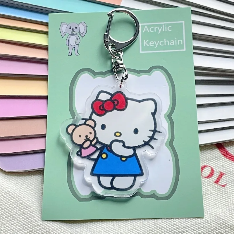 

Kawaii Sanrio Hello Kitty Keychains Anime Action Figures Acrylic Toy Car Key Schoolbag Decoration Model Children Christmas Gifts