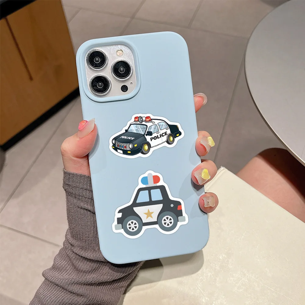 60 uds pegatinas divertidas de dibujos animados de transporte decoración de grafiti de coche de seguridad DIY juguetes para niños maleta portátil guitarra calcomanías de bicicleta