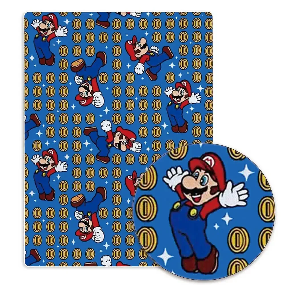 Mario game Fabric140*50cm Handmade Sewing Patchwork Quilting Baby Dress Home Sheet Printed Fabric Fabric Sewing Kids