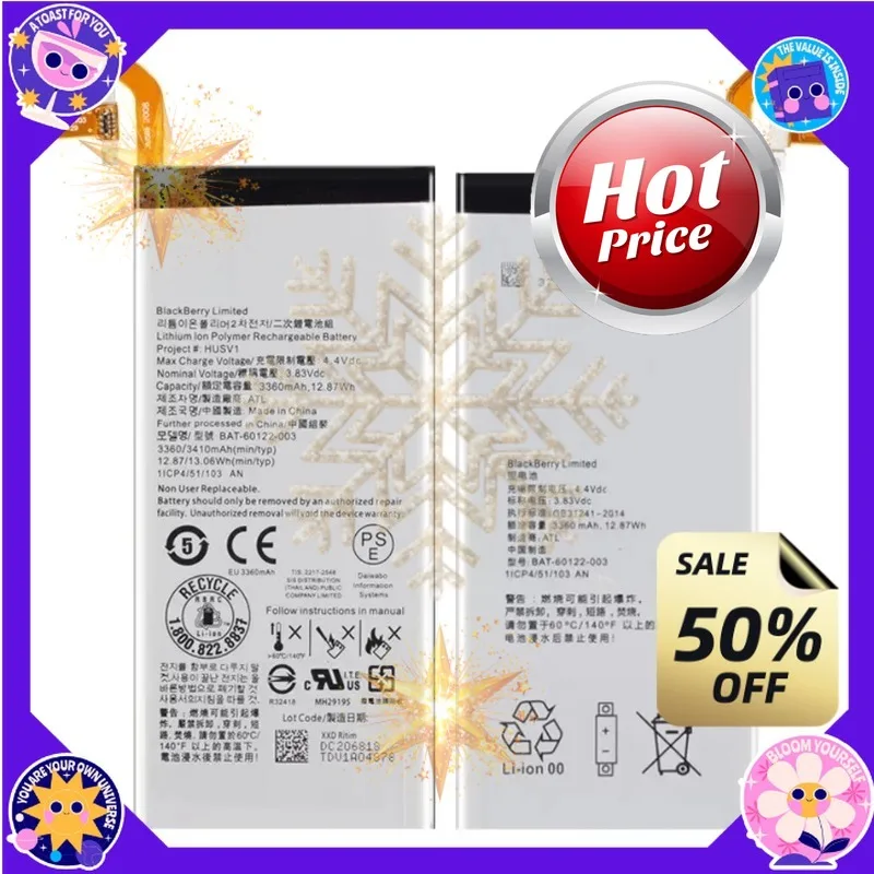 SWZY 3.83V 3360mAh Portable Battery BAT-60122-003 For BlackBerry Priv STV100-1/2/3 HUSV1 BAT-60122-003 Mobile Phone Batteries