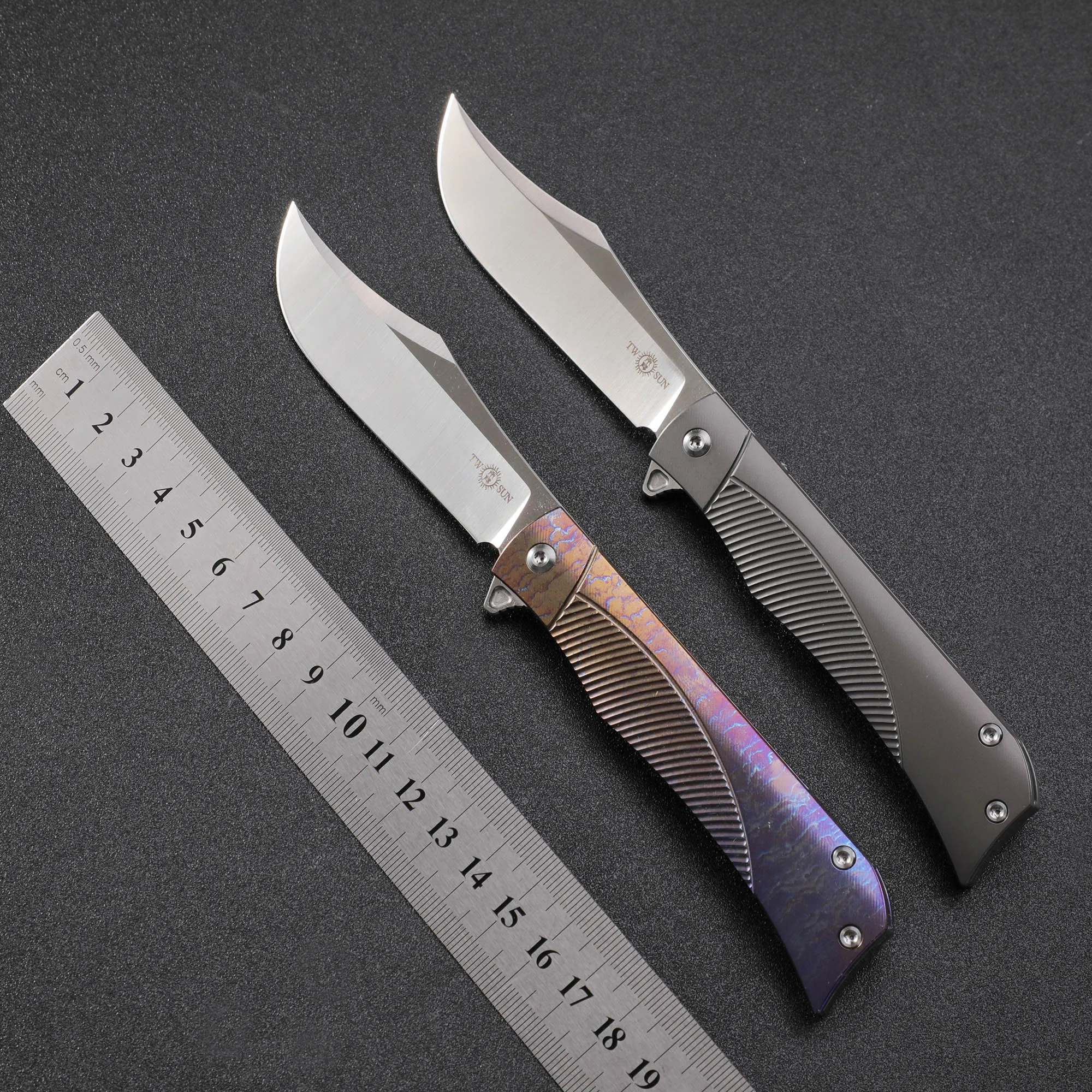 

TWOSUN TS332 Folding Knife 14C28N steel Blade TC4 Titanium Handle Hunting Survival Outdoor Camping Pocket Knife Tools EDC